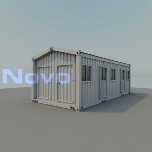 Модульное здание МЗ-02 из 2-х блок-контейнеров с двускатной крышей 