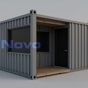 ПБК-31 ДВП - пост охраны с проходной с отделкой из оцинкованного профлиста C8 