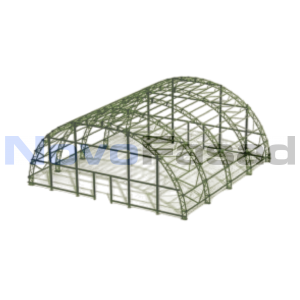 Арочный ангар из сэндвич панелей 12x12 м 