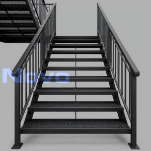 Лестница из полосы с прямыми косоурами Л - 1