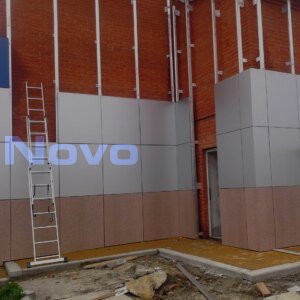Фото Монтаж подсистемы вентилируемого фасада из оцинкованных металлокассет
