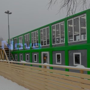 БМ-20 СП - двухэтажное модульное здание из 12 блок-контейнеров, отделанных сэндвич-панелями 